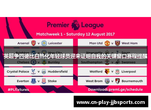 英超争四德比白热化年轻球员迎来证明自我的关键窗口赛程提醒 英超争四德比白热化年轻球员迎来证明自我的关键窗口赛程提醒